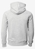 A grey hoodie with a hood and long sleeves, featuring a simple design with no visible logos.