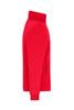 A red bonded fleece jacket with a high collar and side pockets. The jacket features a logo.