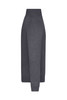 A grey knitted half-zip jumper displayed from the side, featuring long sleeves and a fitted design.