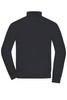 A black men's blouson jacket with a stand-up collar and elastic waistband. It features long sleeves and has a logo.