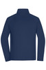 A navy blue men's stretch fleece jacket with a high collar and long sleeves. It features a logo on the back.