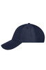 A navy 6-panel cap featuring a curved brim and a logo on the front.