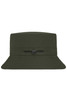 A green Fisherman Hat with a wide brim and adjustable toggle for a secure fit. Features a branding logo.