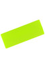 A running headband in bright lime green, featuring a smooth texture and a logo.