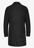 A black women's jacket with a sleek design and long sleeves, featuring a collar and back vent.