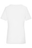A white ladies' T-shirt with a 1:1 rib design, featuring short sleeves and a fitted silhouette.