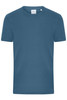 A men's T-shirt in a slate blue colour, featuring a round neck and short sleeves, with a brand logo at the neck.