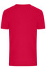 A plain red men's T-shirt with a 1:1 rib design, featuring a logo on the back.