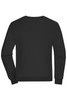 An oversized black jumper featuring a simple design and a logo on the back.