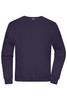 An oversized navy jumper with long sleeves and a crew neckline. It features a logo on the front.