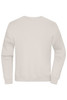 A light beige oversized sweat jumper with a round neckline and long sleeves. The item features a logo.