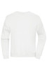 An oversized white sweatshirt with long sleeves and a crew neck, featuring a logo.