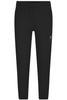 Black interlock men's pants with a drawstring waist and a zip pocket on the side. Features a logo on the waistband.