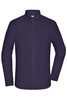 A long-sleeved men's shirt in deep purple with a standard collar and button-front design. It has a logo on it.