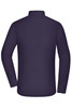 A men's shirt in a solid dark navy colour, featuring long sleeves and a collar, with a logo on the back.