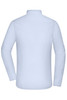 A men's shirt in a light blue colour, featuring long sleeves and a classic collar, with a logo on the back.