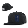 A high-profile structured snapback cap in dark grey with a black peak and a tag. Features a logo on the side.