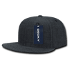A dark grey snapback cap with a structured high profile and a tag attached. It features a logo on the front.