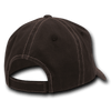 A brown 6-panel low profile relaxed cap with contra-stitch detailing and an adjustable back strap.