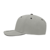 A mid-profile structured sandwich bill cap in light grey with a black visor and black button accents.