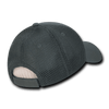 A low crown baseball cap in dark grey with air mesh design and a back adjustment strap. It features a branding logo.