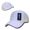 A white low crown air mesh baseball cap with a logo and tag attached. It features a curved brim and mesh detailing.