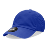 A royal blue 6 panel low profile relaxed dad hat with a branded logo on the front.
