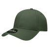 A green low profile structured cap with a curved brim and a logo on the front.