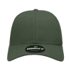 A green, structured 6-panel cap with a curved brim and a logo on the front.