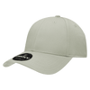 A low-profile, structured cap in a light grey colour with a branded logo on the front.