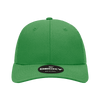 A green 6 Panel Low Profile Structured Trucker cap with a branded logo on the front.