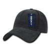 A black 6-panel low profile structured cap with a visible brand tag.