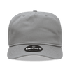 A high-profile relaxed cap in grey, featuring a curved brim and a logo on the front.