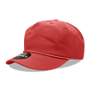 A high-profile, relaxed cap in coral red with a branded logo on the front.