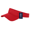 A red mesh jersey visor with a branded tag on the side. The visor features a wide brim for sun protection.