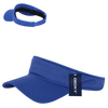 A blue mesh jersey visor featuring a brim and a logo tag. The visor is adjustable for fit.
