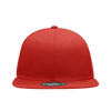 A red structured snapback cap featuring a high profile and a logo on the front.