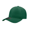 A green high-profile structured fitted cap with a logo on the side.