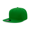 A green 5 Panel High Profile Structured Snapback cap with a flat brim and a branding logo.