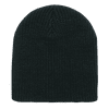 A cuffless watch cap in dark green with a knitted texture, featuring a rounded top and no visible logo.