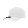 A white 6 panel mid-profile cap featuring ventilation holes and a branded label on the front.
