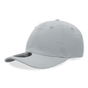 A light grey six-panel mid-profile relaxed cap with a curved brim and a logo.