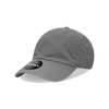 A grey youth 6 panel low profile relaxed cap featuring a logo on the front.