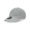 A light grey six-panel low-profile relaxed cap with a logo. Adjustable strap at the back for fitting.