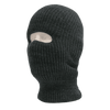 A dark grey knit beanie with a single eye opening, styled as a face mask. It has a snug fit and ribbed texture.