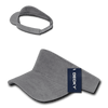 A grey Terry Visor with a curved brim and an adjustable band, featuring a logo.