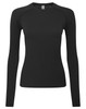 A black long-sleeve underscrub baselayer with a smooth finish and fitted design. Features a logo on the garment.