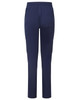 Navy women's cargo pants featuring a stretch fabric, elastic waistband, and a pocket on the back.