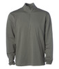 A lightweight quarter-zip long sleeve shirt in olive green, featuring a collar and a logo on the chest.