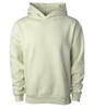 Avenue Pullover Hood in a light cream colour featuring a front pocket and a hood. It has a logo.